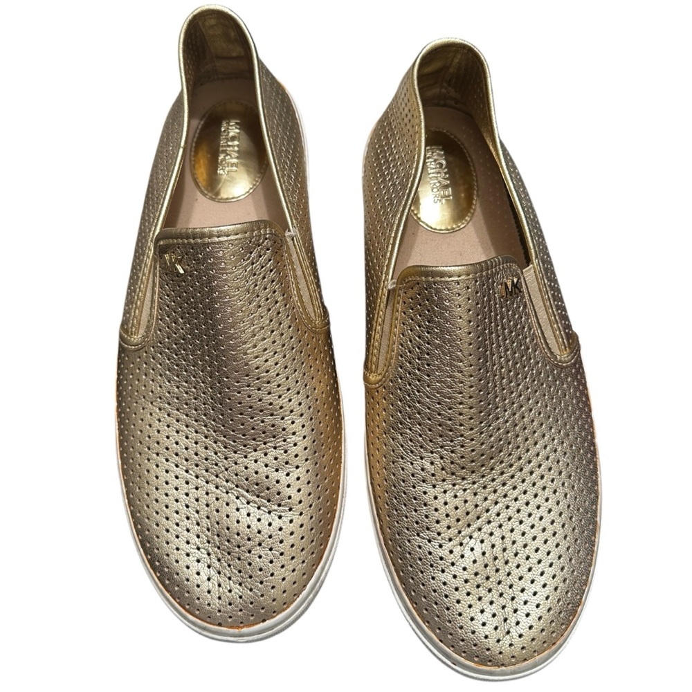 Michael Kors Gold Slip-On Perforated Sneakers - 9.5 women’s shoes